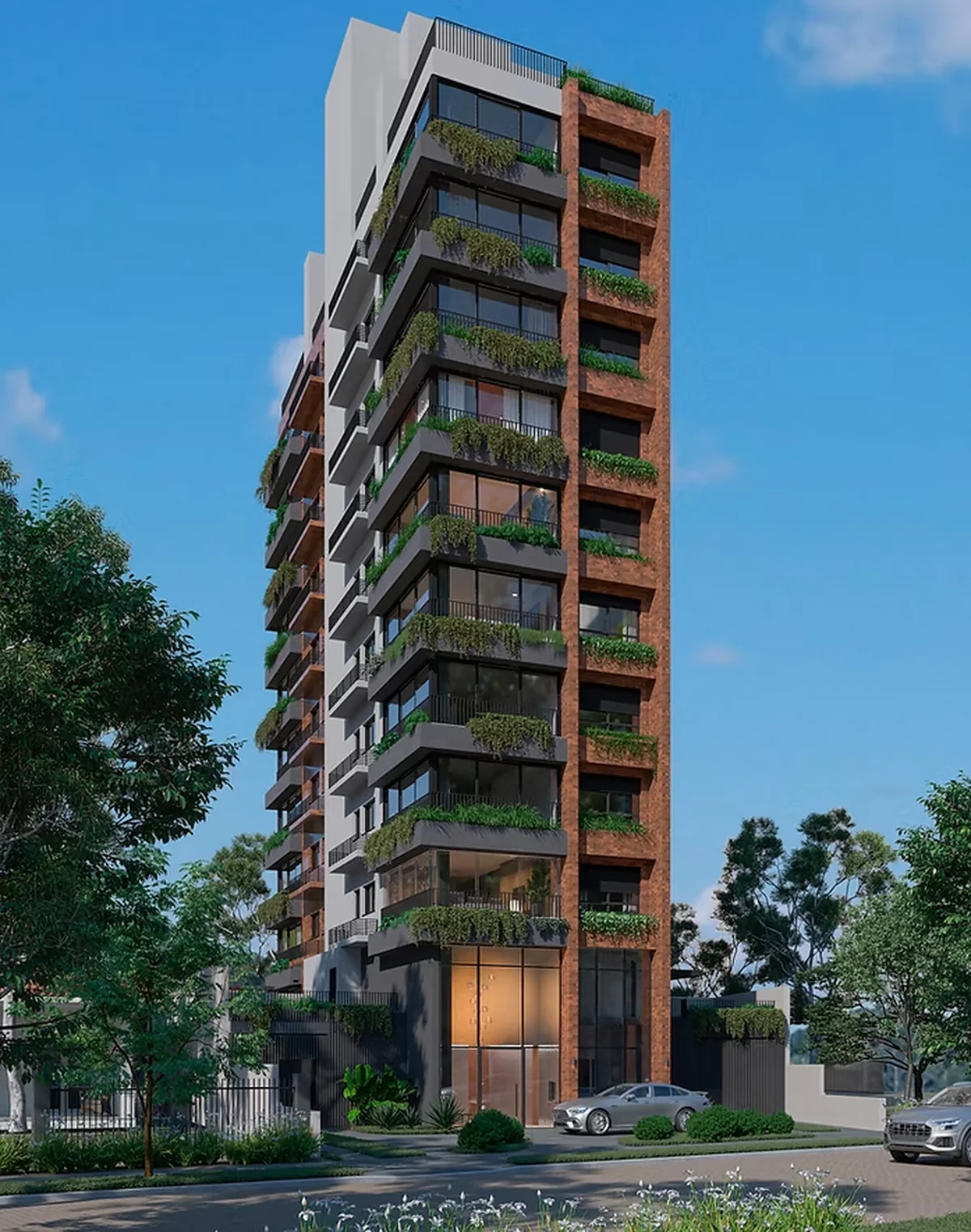 Fachada completa do Villa Wamosy, em Três Figueiras, Porto Alegre